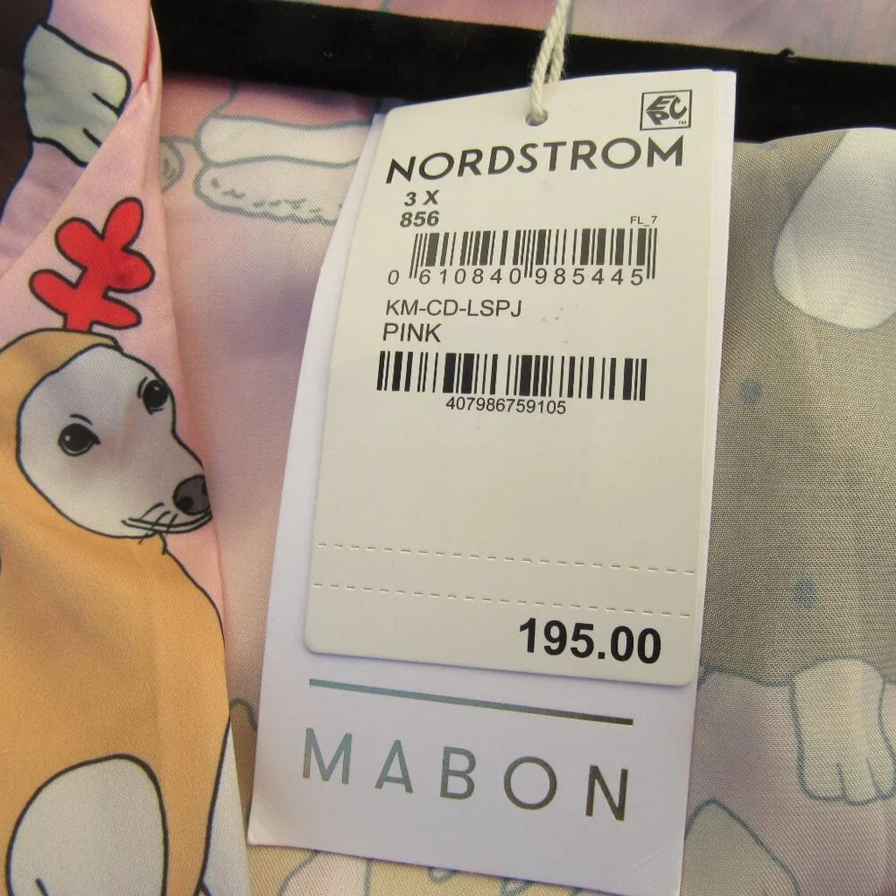 Brand New Karen Mabon Pink Christmas Dog Pajama Top & Pants Set Size 3XL - Picture 6 of 12